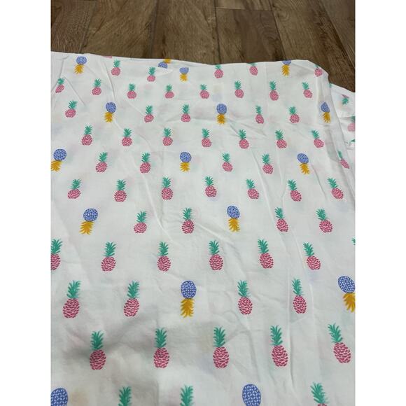 Martha Stewart Colorful Pineapple Design Queen Flat White Sheet Cotton Hawaii - Picture 9 of 9